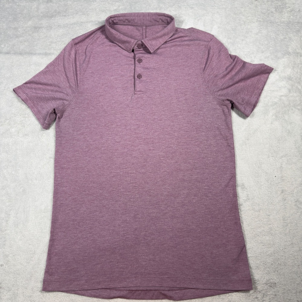 Lululemon Evolution Polo Mens S/M Purple Heathered Short Sleeve Golf Shirt
